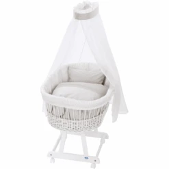 Alvi® Moisés Completo Birthe Blanco 944-8 Rombo Taupe