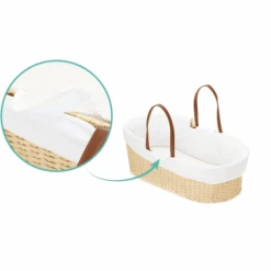 Fillikid Cesta De Mosaico Natural Con Borde Forrado Y Colchón Blanco -Bebés Muebles Tienda fillikid cesta de mosaico natural con borde forrado y colchon blanco a314435 2